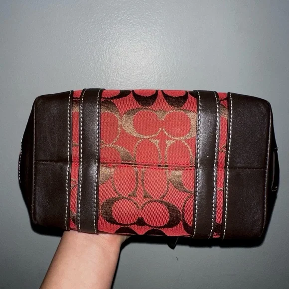 Coach Red and Brown Women's Mini Tote Bag - Picture 4 of 9